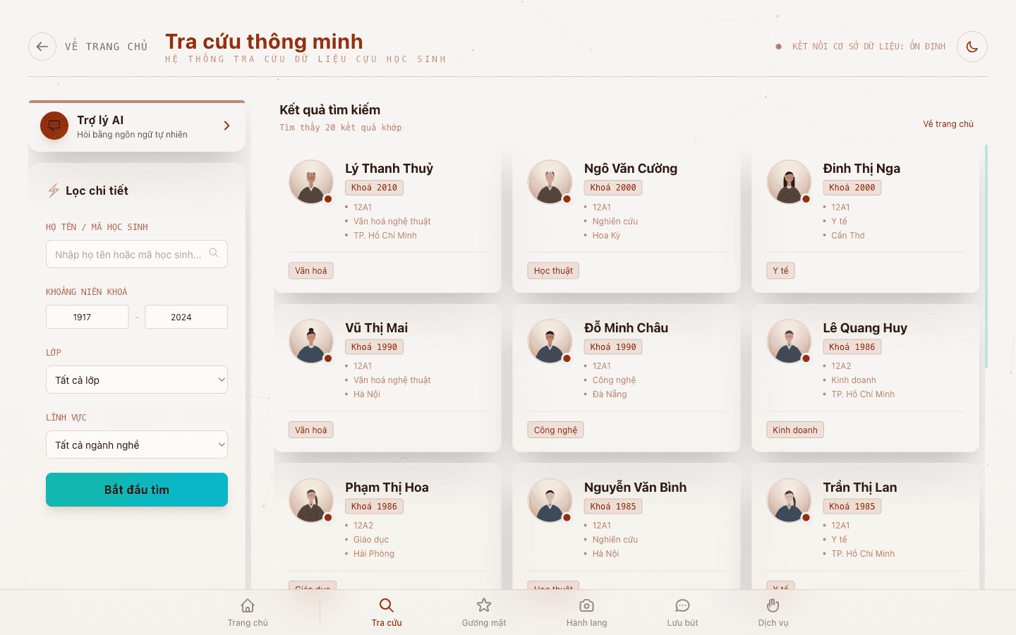 Quản lý cựu sinh viên — ảnh màn hình 1